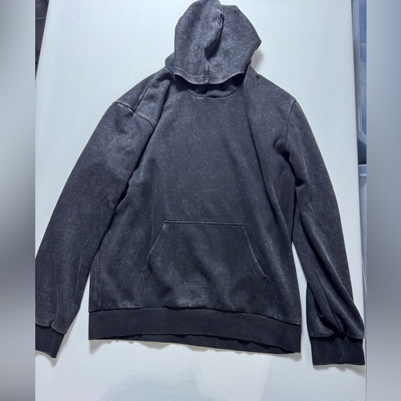 Men's Acid Wash Black Hoodie sz XL - Picture 1 of 6
